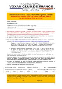 thumbnail of Bulletin de réservation – AG VCF 2020